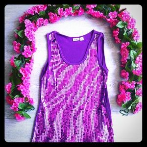 Purple sequins tank top